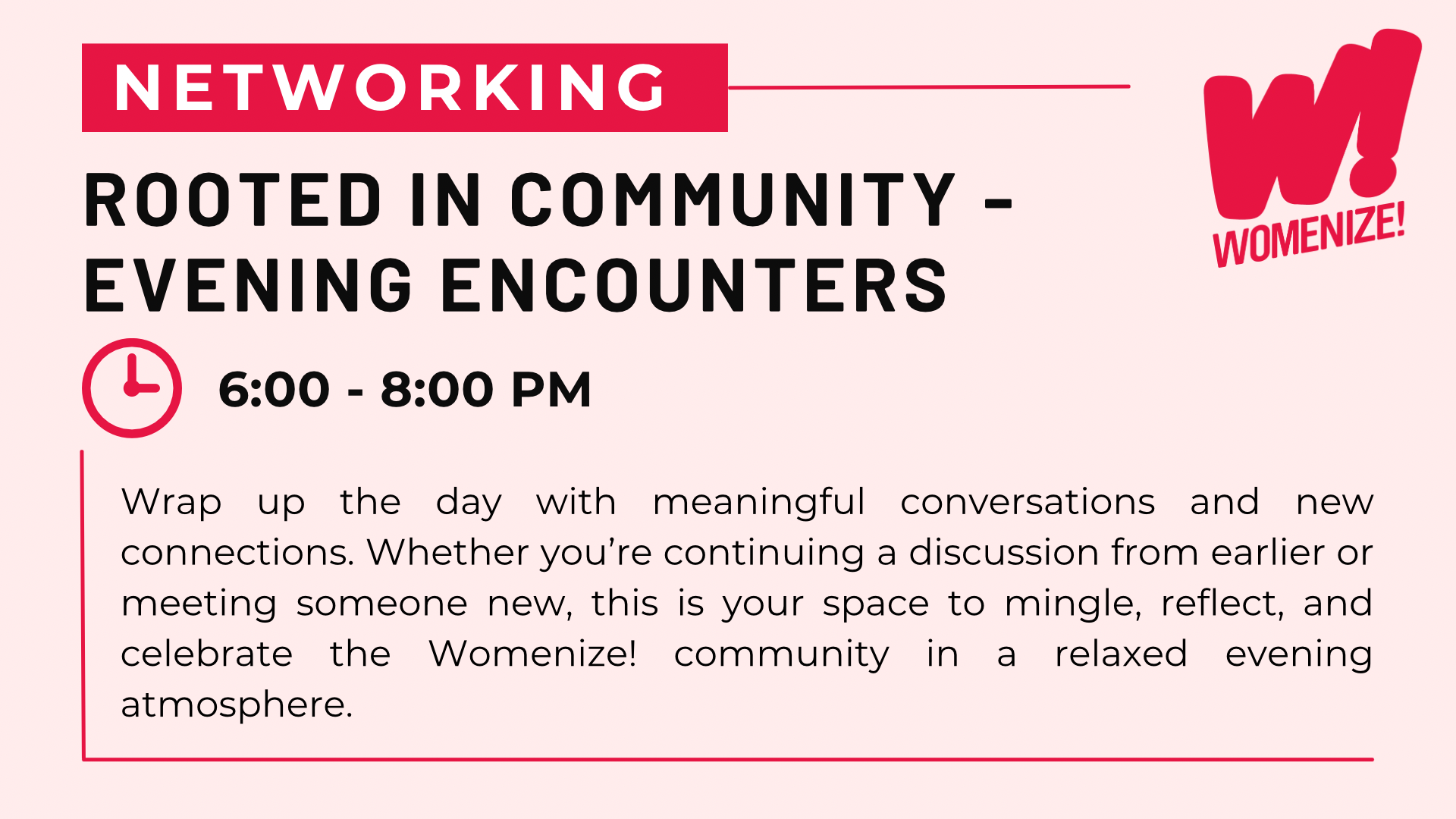 Networking 2026 Networking at Womenize! 2026 - 6--8 pm